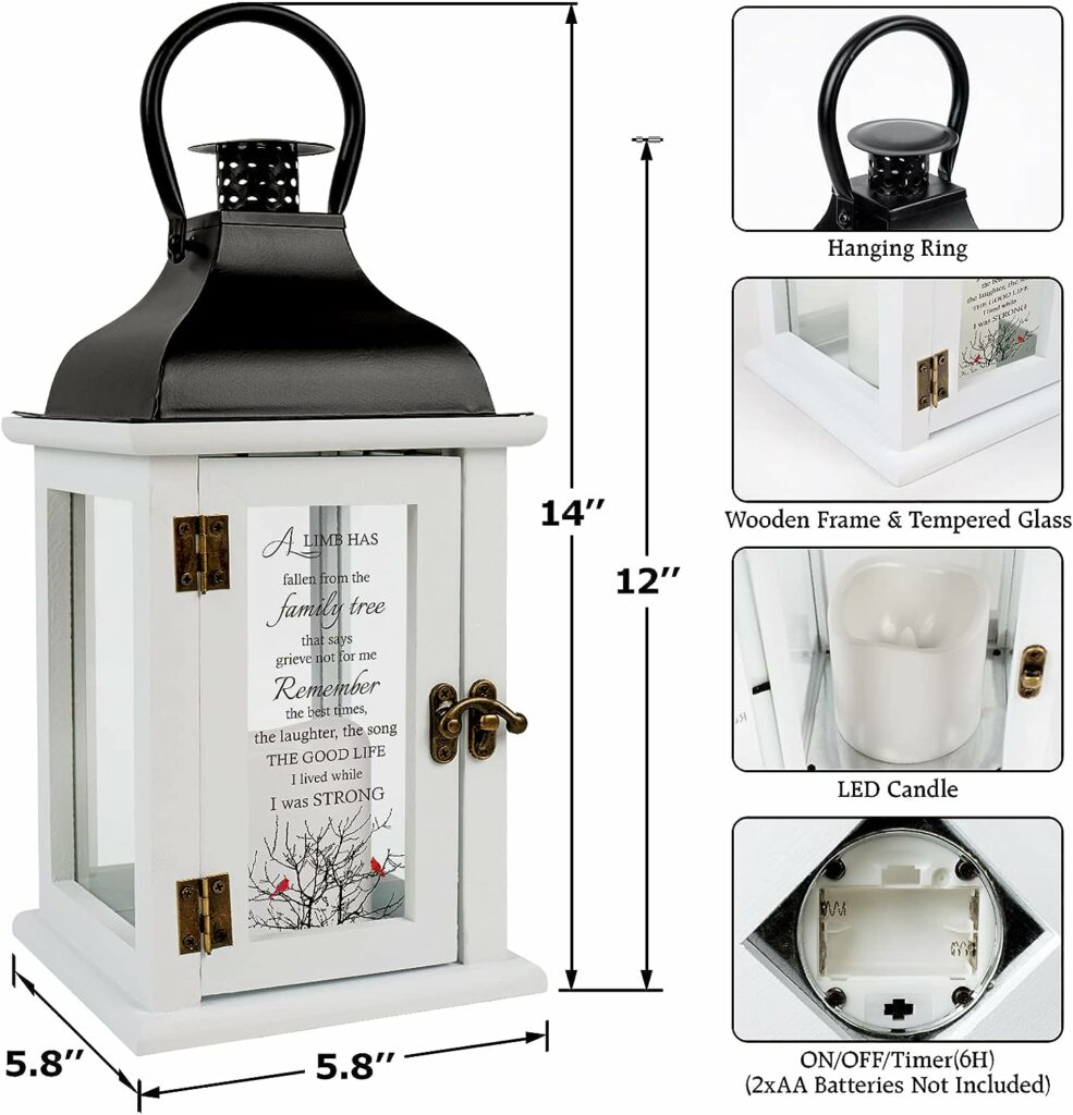 Memorial Lantern - Bereavement Sympathy Gifts for Loss of Loved One Memorial Gifts for Loss of Mother Loss of Father Remembrance Gifts Thoughtful Funeral Gifts for Loss of Loved One