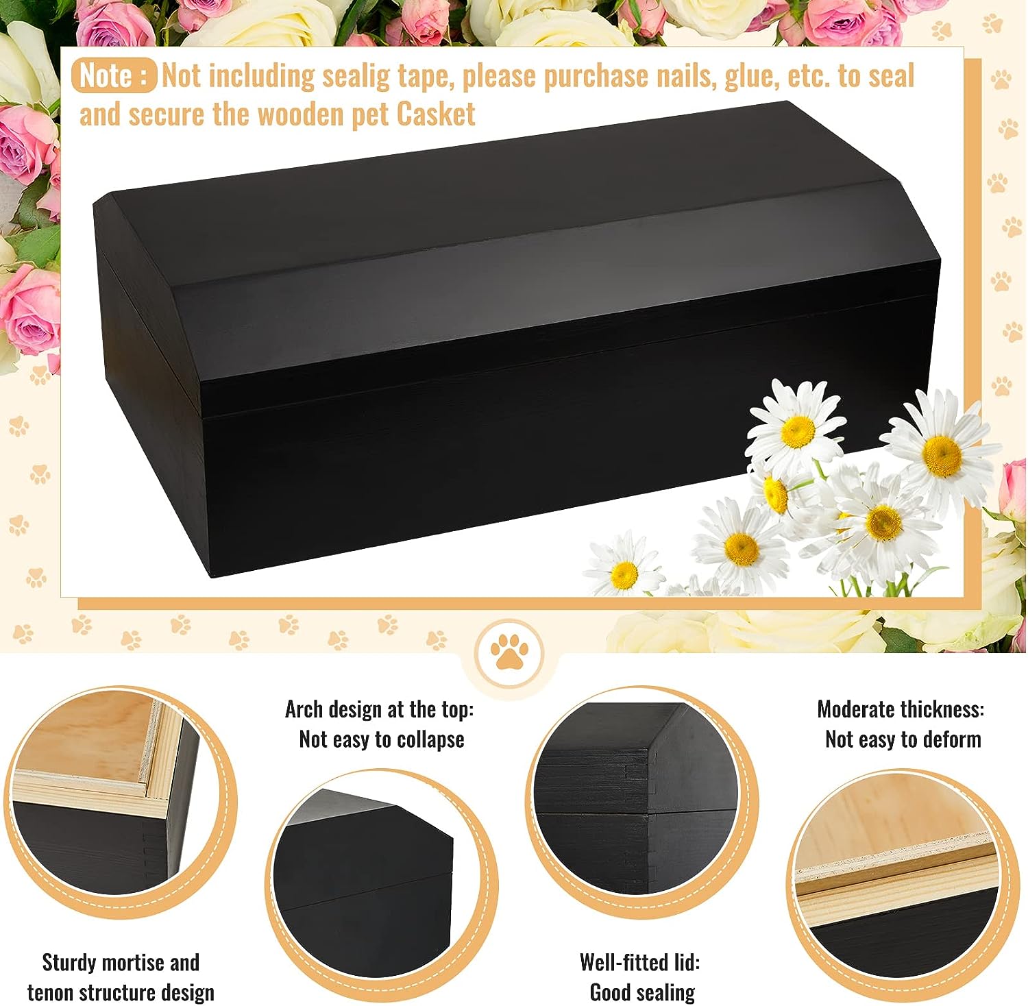 pet casket, wood, black, pet loss, coffin review