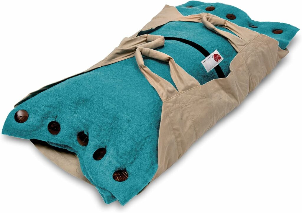 Sweet Goodbye Cocoon® - Eco-Friendly Pet Burial  Cremation Ceremony Kit (Premium Wool) - Casket for Dogs and Cats – Size for Every Breed (Choose Size  Color) (Small, Teal Green)