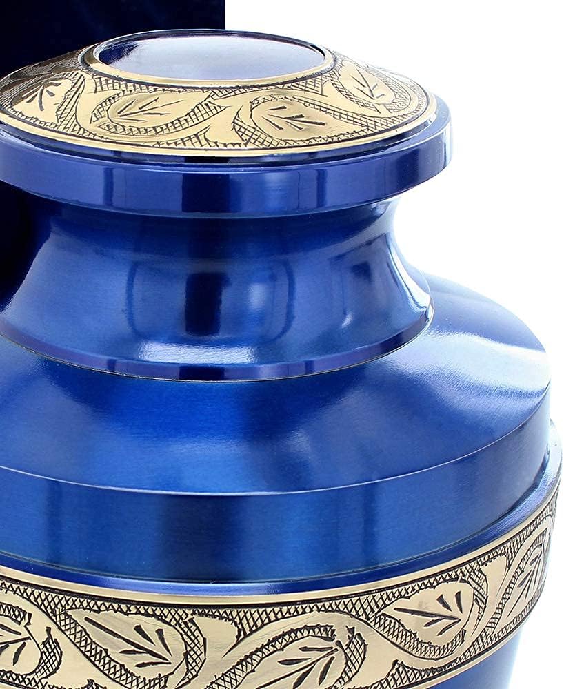 Trupoint Memorials Cremation Urns for Human Ashes - Decorative Urns, Urns for Human Ashes Female  Male, Urns for Ashes Adult Female, Funeral Urns - Blue, Large